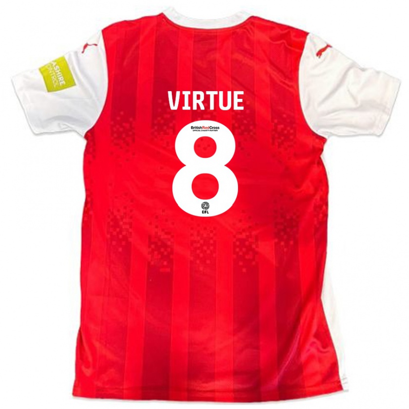 Kandiny Női Matty Virtue #8 Piros Fehér Hazai Jersey 2024/25 Mez Póló Ing