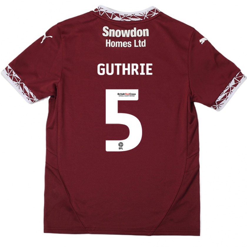 Kandiny Női Jon Guthrie #5 Burgundia Hazai Jersey 2024/25 Mez Póló Ing