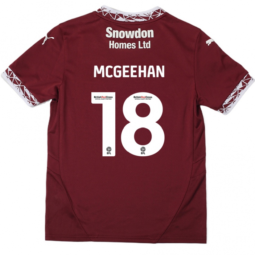 Kandiny Női Cameron Mcgeehan #18 Burgundia Hazai Jersey 2024/25 Mez Póló Ing