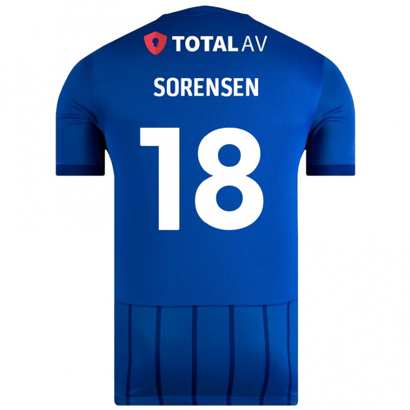 Kandiny Női Elias Sørensen #18 Kék Hazai Jersey 2024/25 Mez Póló Ing