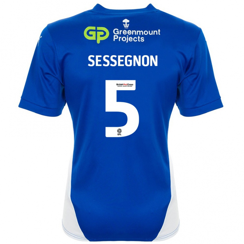 Kandiny Női Steven Sessegnon #5 Kék Fehér Hazai Jersey 2024/25 Mez Póló Ing