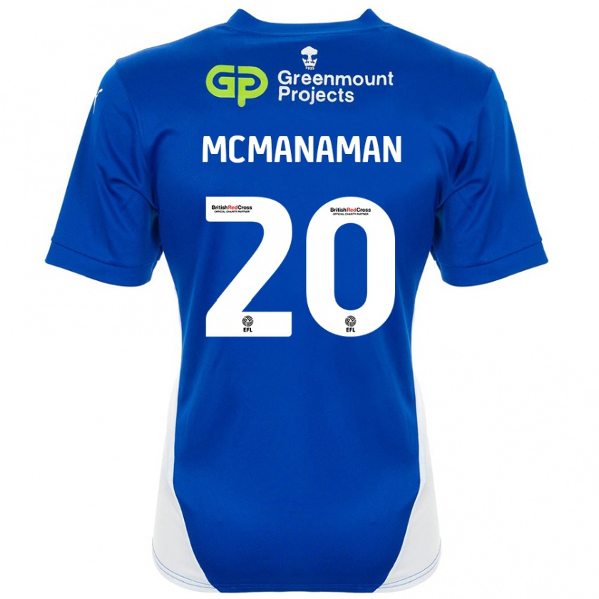 Kandiny Női Callum Mcmanaman #20 Kék Fehér Hazai Jersey 2024/25 Mez Póló Ing