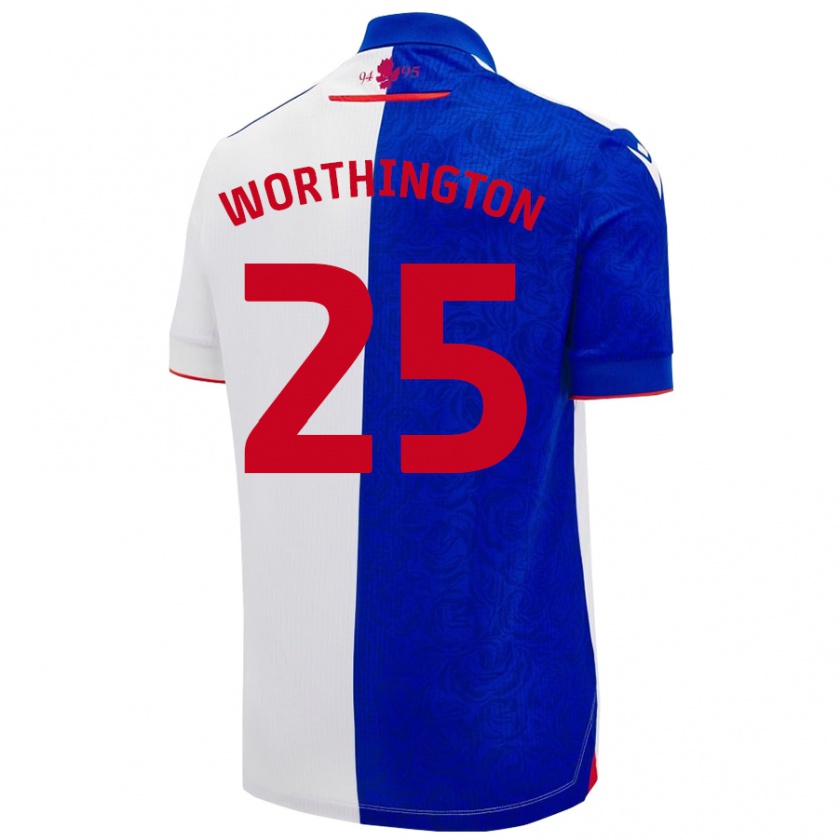 Kandiny Női Nicola Worthington #25 Égszínkék Fehér Hazai Jersey 2024/25 Mez Póló Ing