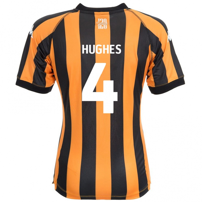 Kandiny Női Charlie Hughes #4 Fekete Borostyán Hazai Jersey 2024/25 Mez Póló Ing