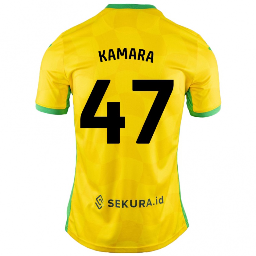 Kandiny Női Abu Kamara #47 Sárga Zöld Hazai Jersey 2024/25 Mez Póló Ing