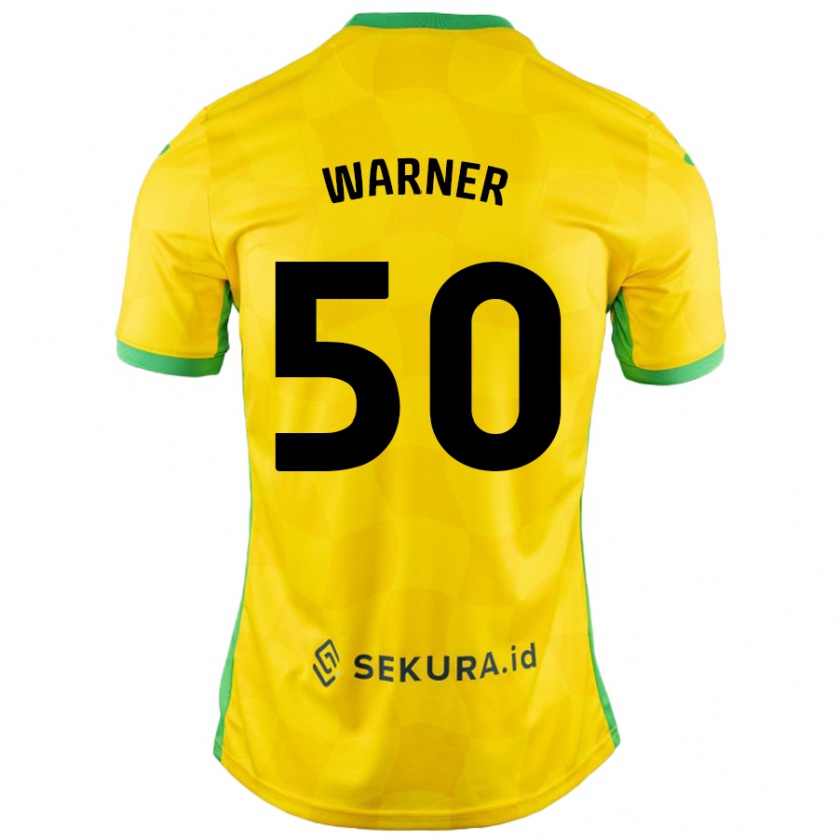 Kandiny Női Jaden Warner #50 Sárga Zöld Hazai Jersey 2024/25 Mez Póló Ing