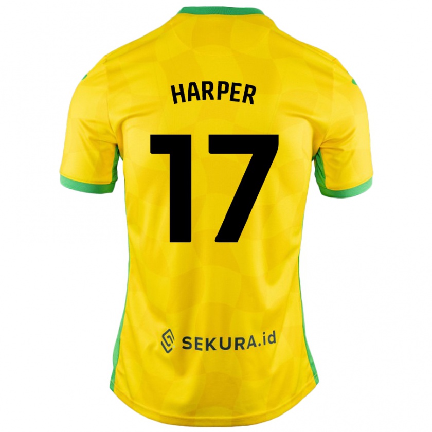 Kandiny Női Jess Harper #17 Sárga Zöld Hazai Jersey 2024/25 Mez Póló Ing