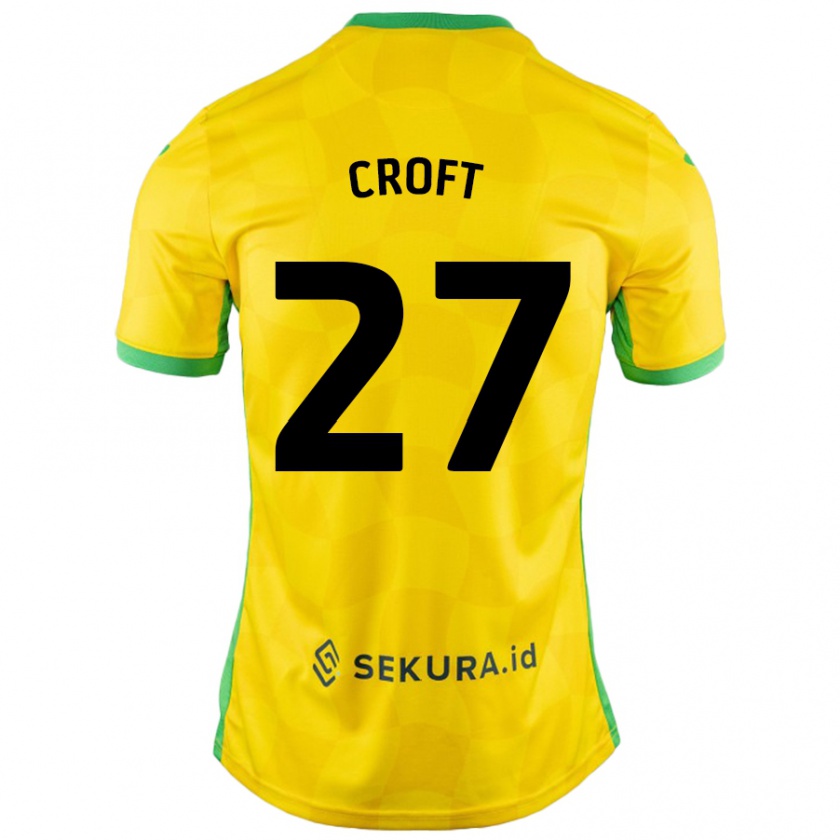 Kandiny Női Mary Croft #27 Sárga Zöld Hazai Jersey 2024/25 Mez Póló Ing