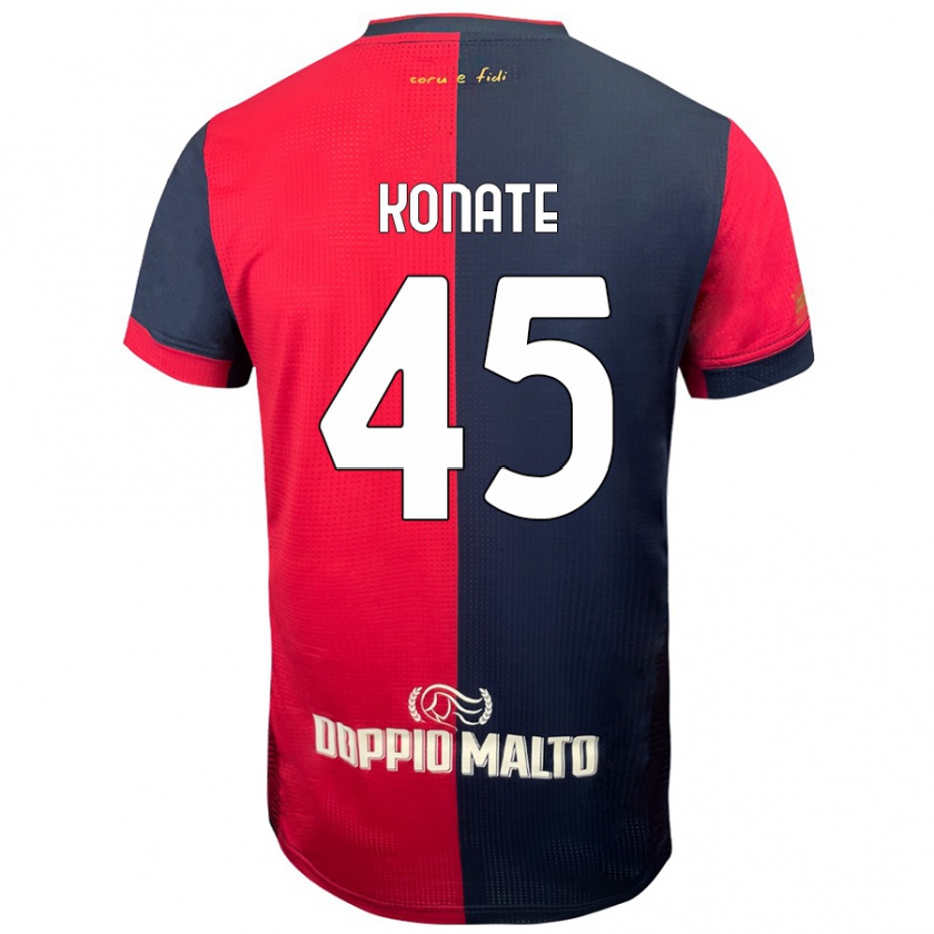 Kandiny Női Ismael Konate #45 Piros Sötétebb Kék Hazai Jersey 2024/25 Mez Póló Ing