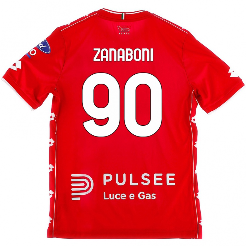 Kandiny Női Emanuele Zanaboni #90 Piros Fehér Hazai Jersey 2024/25 Mez Póló Ing