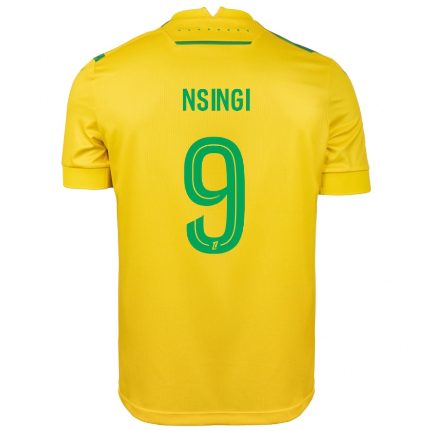 Kandiny Női Plamedi Nsingi #9 Sárga Zöld Hazai Jersey 2024/25 Mez Póló Ing