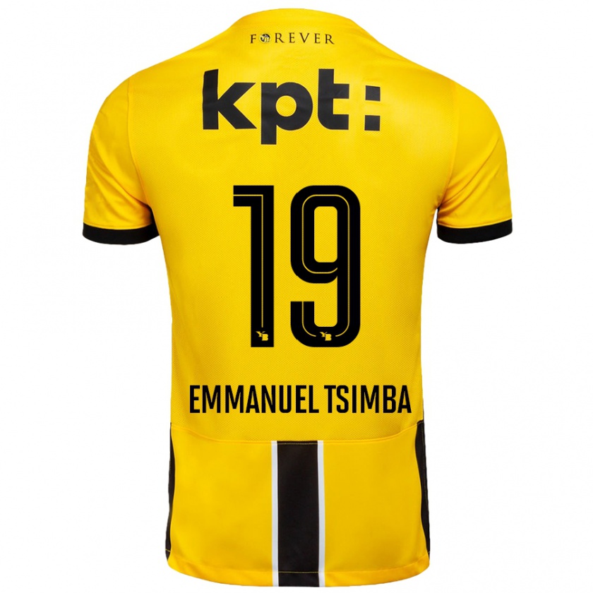 Kandiny Női Felix Emmanuel Tsimba #19 Sárga Fekete Hazai Jersey 2024/25 Mez Póló Ing