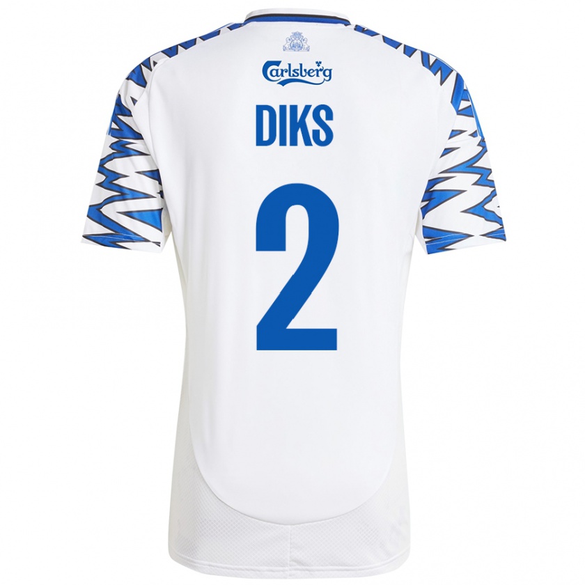 Kandiny Női Kevin Diks #2 Fehér Ég Kék Hazai Jersey 2024/25 Mez Póló Ing