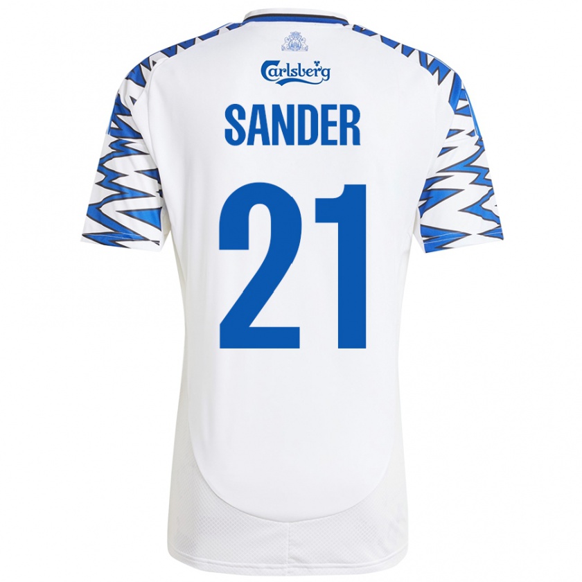 Kandiny Női Theo Sander #21 Fehér Ég Kék Hazai Jersey 2024/25 Mez Póló Ing