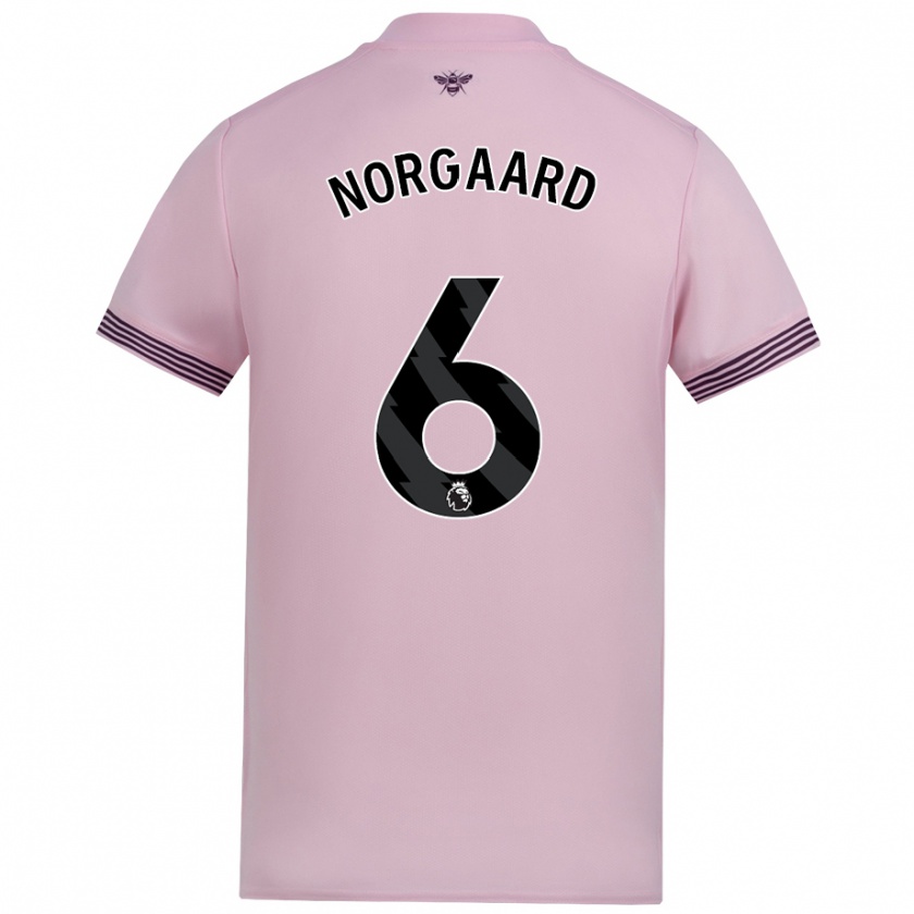 Kandiny Női Christian Nørgaard #6 Rózsaszín Idegenbeli Jersey 2024/25 Mez Póló Ing