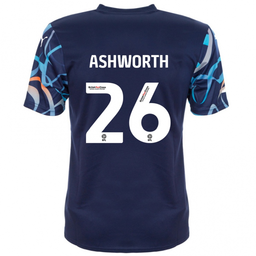 Kandiny Női Zac Ashworth #26 Sötétkék Idegenbeli Jersey 2024/25 Mez Póló Ing