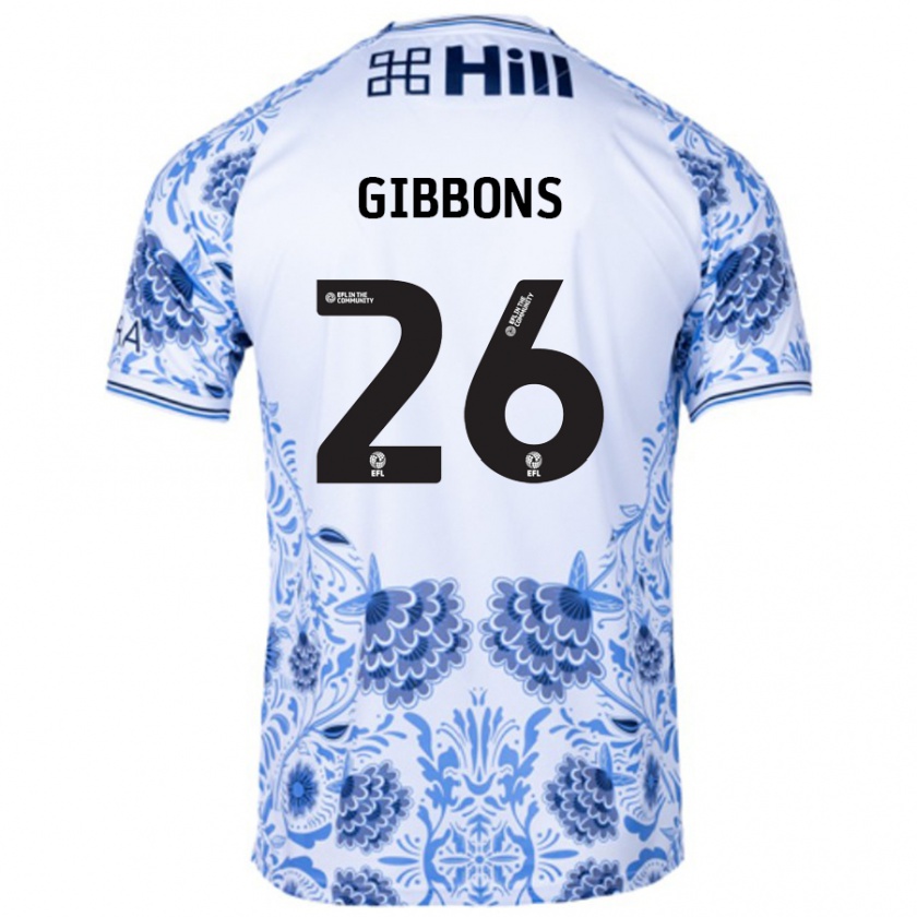 Kandiny Női James Gibbons #26 Fehér Kék Idegenbeli Jersey 2024/25 Mez Póló Ing