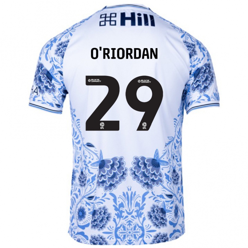 Kandiny Női Connor O'riordan #29 Fehér Kék Idegenbeli Jersey 2024/25 Mez Póló Ing