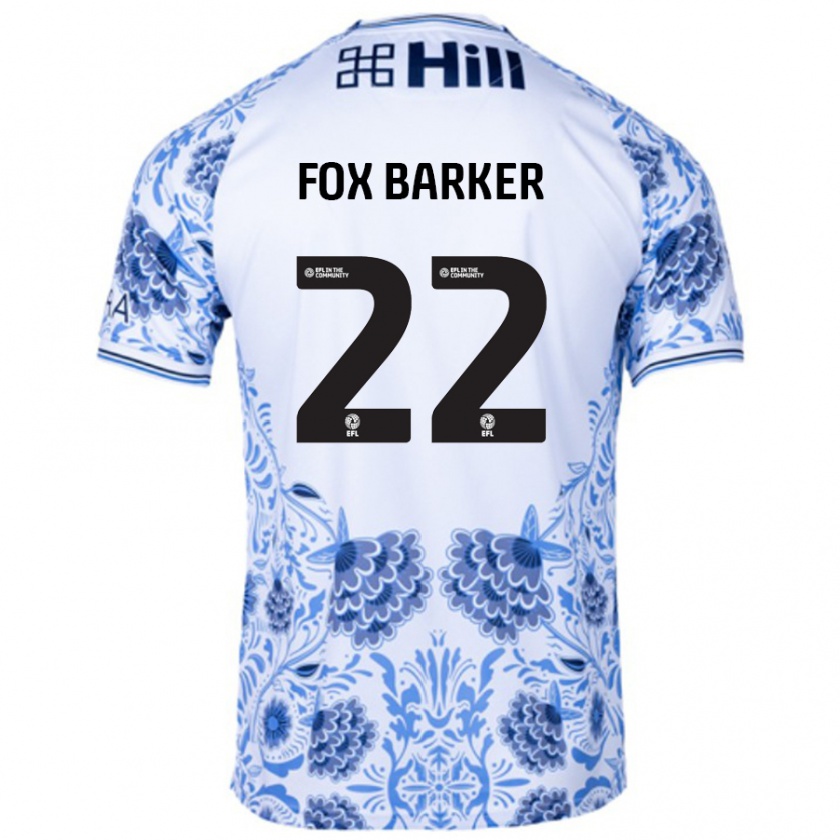 Kandiny Női Mistie Fox-Barker #22 Fehér Kék Idegenbeli Jersey 2024/25 Mez Póló Ing