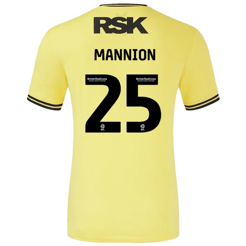 Kandiny Női Will Mannion #25 Sárga Fekete Idegenbeli Jersey 2024/25 Mez Póló Ing