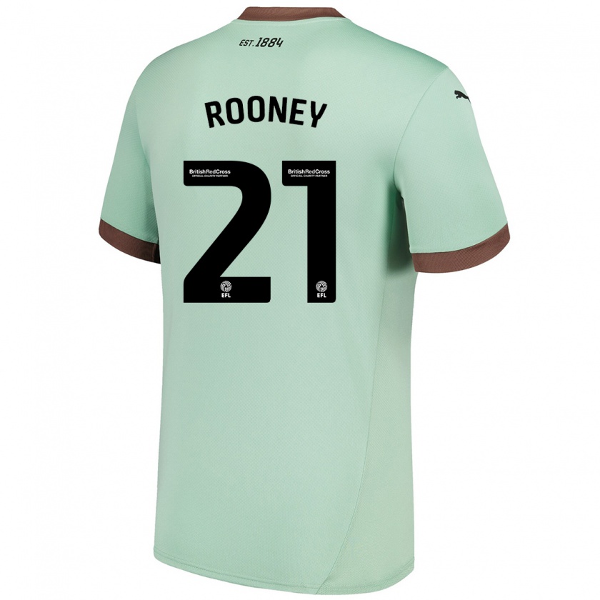 Kandiny Női Jake Rooney #21 Halványzöld Idegenbeli Jersey 2024/25 Mez Póló Ing