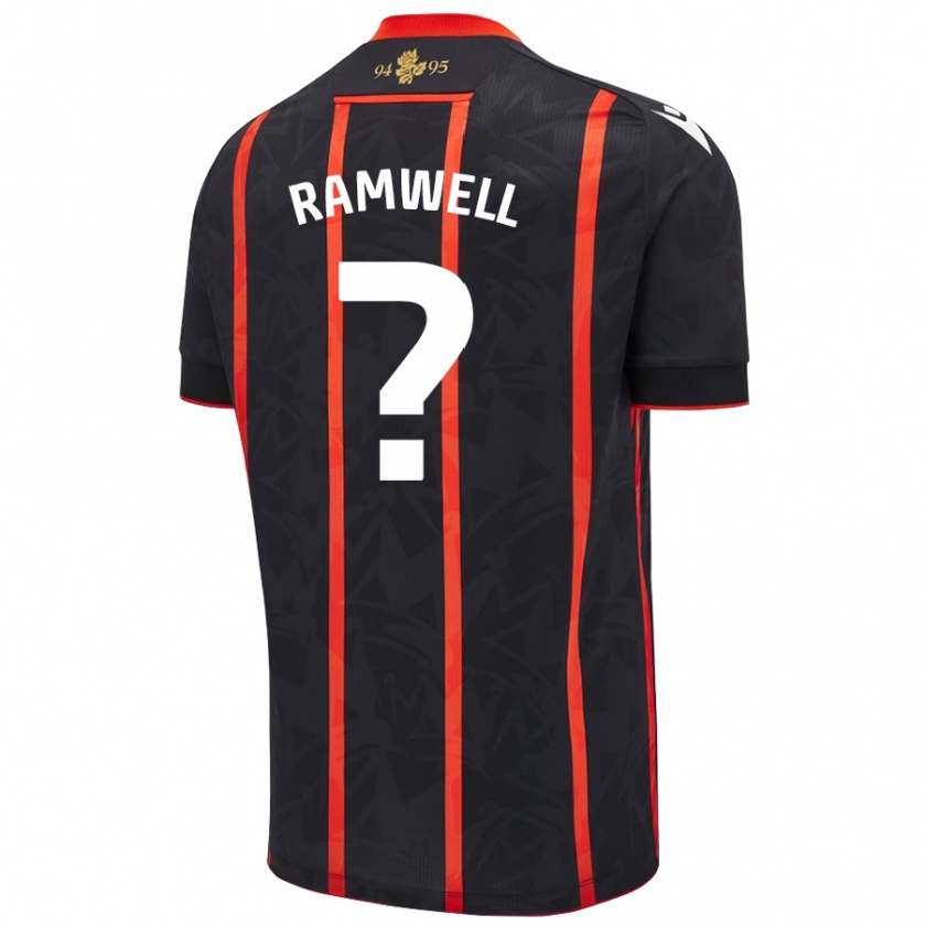 Kandiny Női Teddy Ramwell #0 Fekete Piros Idegenbeli Jersey 2024/25 Mez Póló Ing