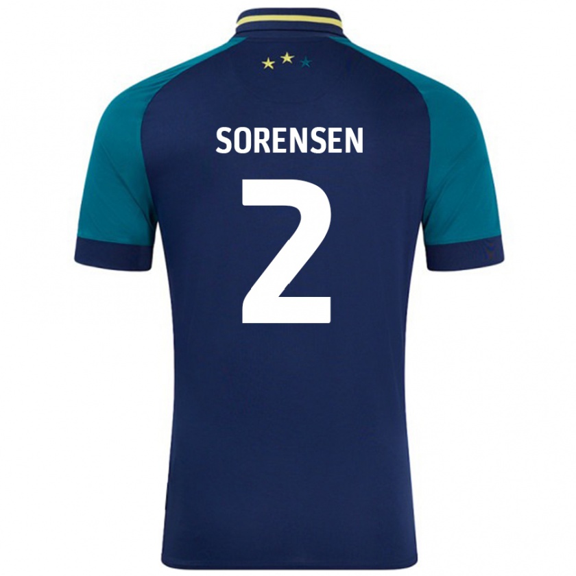 Kandiny Női Lasse Sørensen #2 Navy Sötétzöld Idegenbeli Jersey 2024/25 Mez Póló Ing