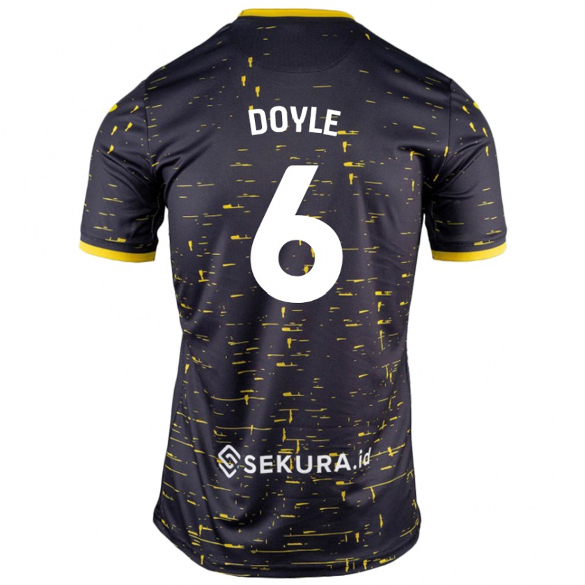 Kandiny Női Callum Doyle #6 Fekete Sárga Idegenbeli Jersey 2024/25 Mez Póló Ing