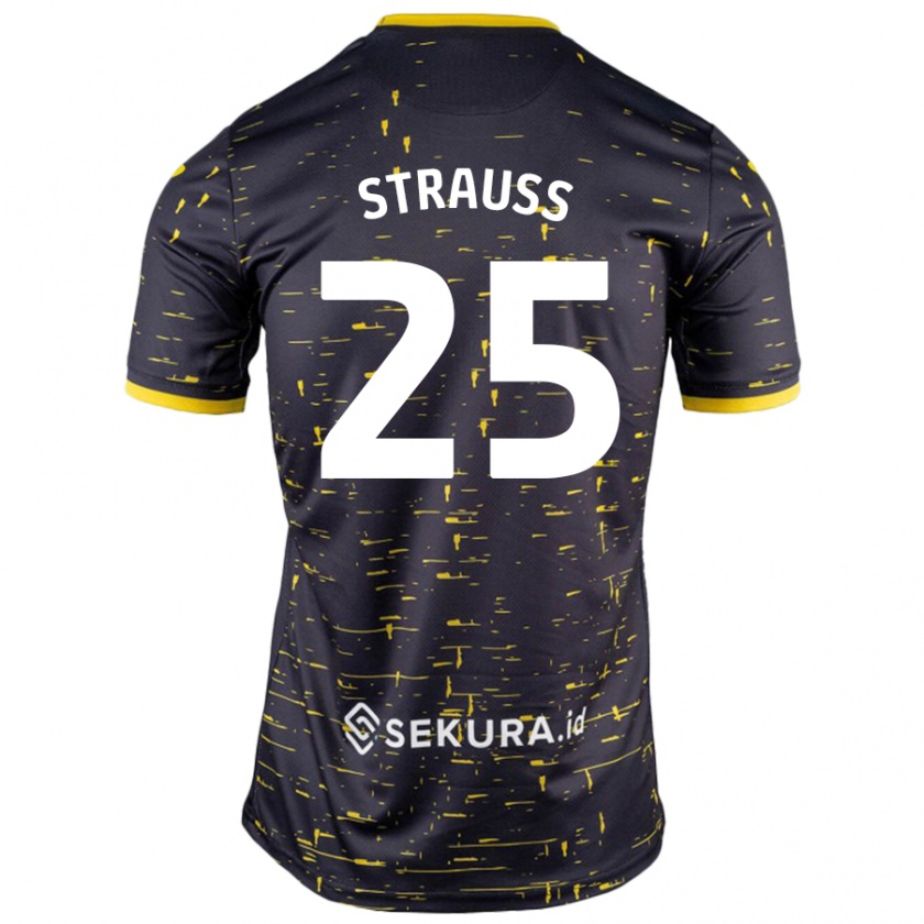 Kandiny Női Hope Strauss #25 Fekete Sárga Idegenbeli Jersey 2024/25 Mez Póló Ing