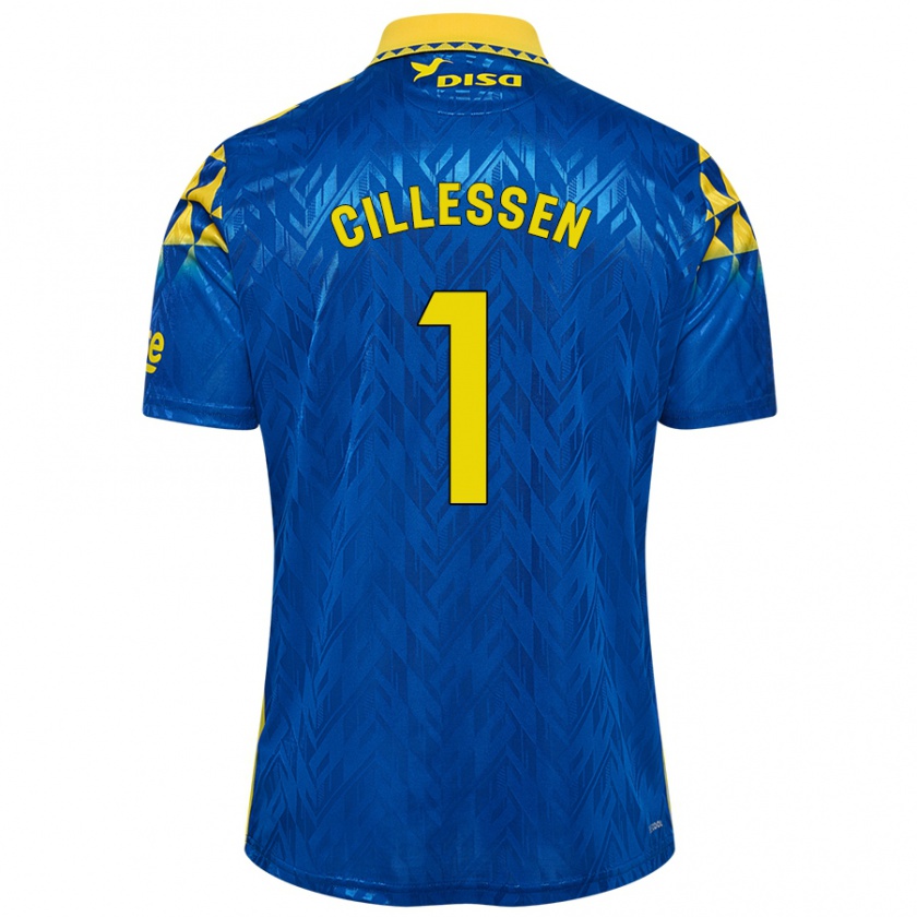 Kandiny Női Jasper Cillessen #1 Kék Sárga Idegenbeli Jersey 2024/25 Mez Póló Ing