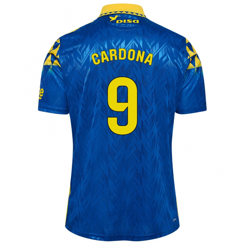 Kandiny Női Marc Cardona #9 Kék Sárga Idegenbeli Jersey 2024/25 Mez Póló Ing