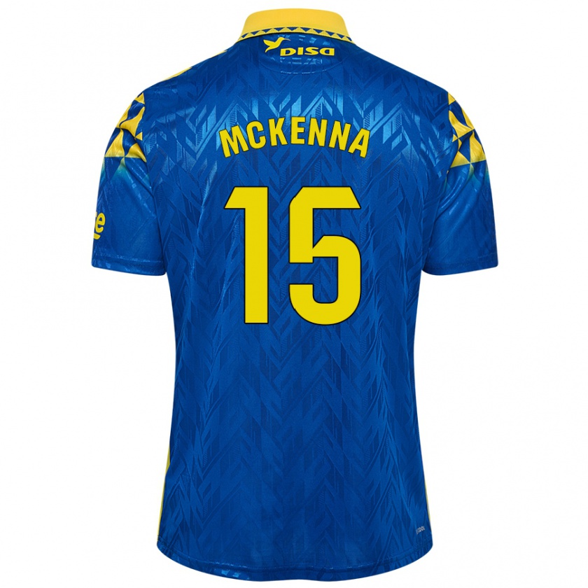 Kandiny Női Scott Mckenna #15 Kék Sárga Idegenbeli Jersey 2024/25 Mez Póló Ing