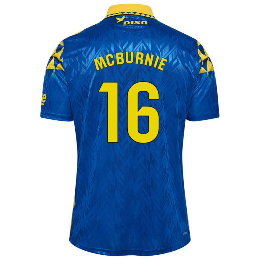 Kandiny Női Oli Mcburnie #16 Kék Sárga Idegenbeli Jersey 2024/25 Mez Póló Ing