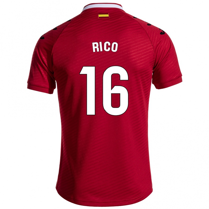 Kandiny Női Diego Rico #16 Sötét Vörös Idegenbeli Jersey 2024/25 Mez Póló Ing