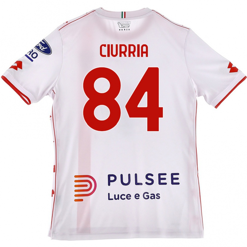 Kandiny Női Patrick Ciurria #84 Fehér Piros Idegenbeli Jersey 2024/25 Mez Póló Ing