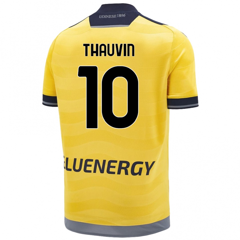 Kandiny Női Florian Thauvin #10 Aranysárga Idegenbeli Jersey 2024/25 Mez Póló Ing