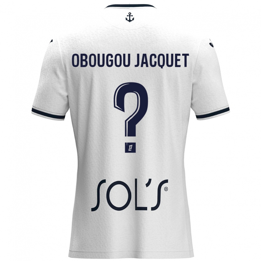 Kandiny Női Noam Obougou Jacquet #0 Fehér Sötétkék Idegenbeli Jersey 2024/25 Mez Póló Ing