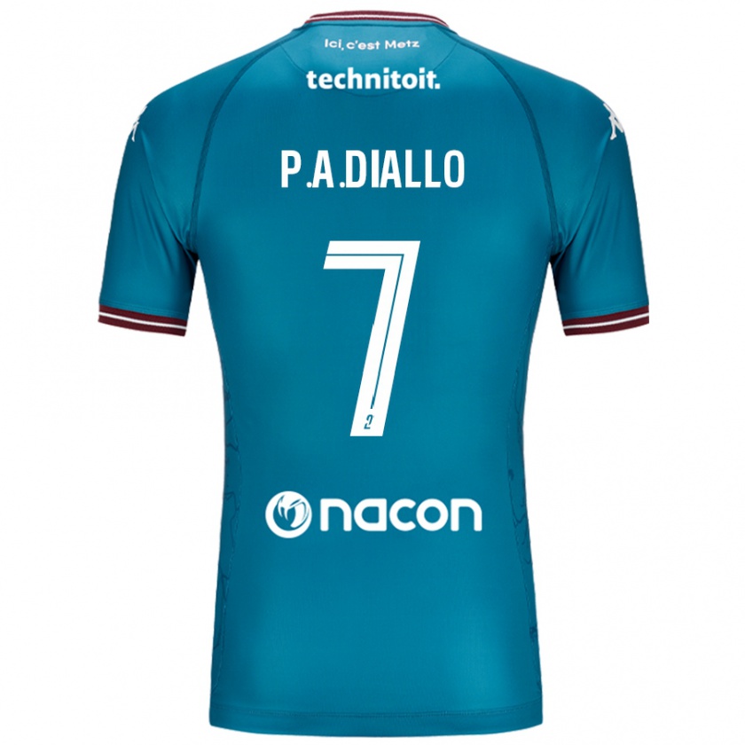 Kandiny Női Papa Amadou Diallo #7 Bleu Benzin Idegenbeli Jersey 2024/25 Mez Póló Ing