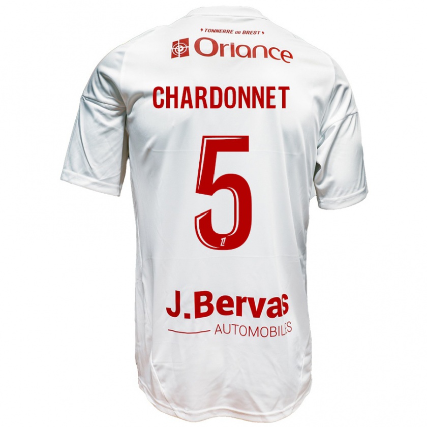 Kandiny Női Brendan Chardonnet #5 Fehér Piros Idegenbeli Jersey 2024/25 Mez Póló Ing