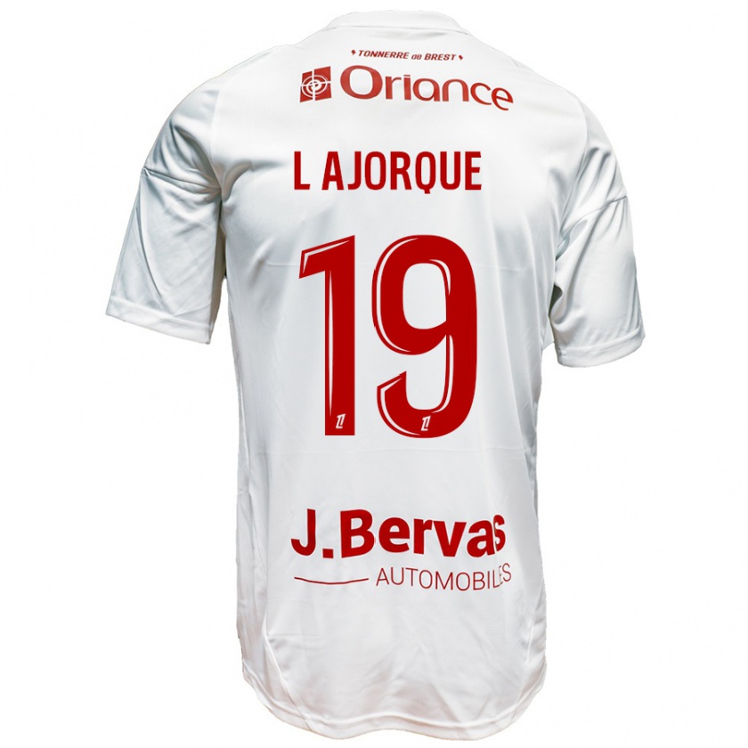 Kandiny Női Ludovic Ajorque #19 Fehér Piros Idegenbeli Jersey 2024/25 Mez Póló Ing