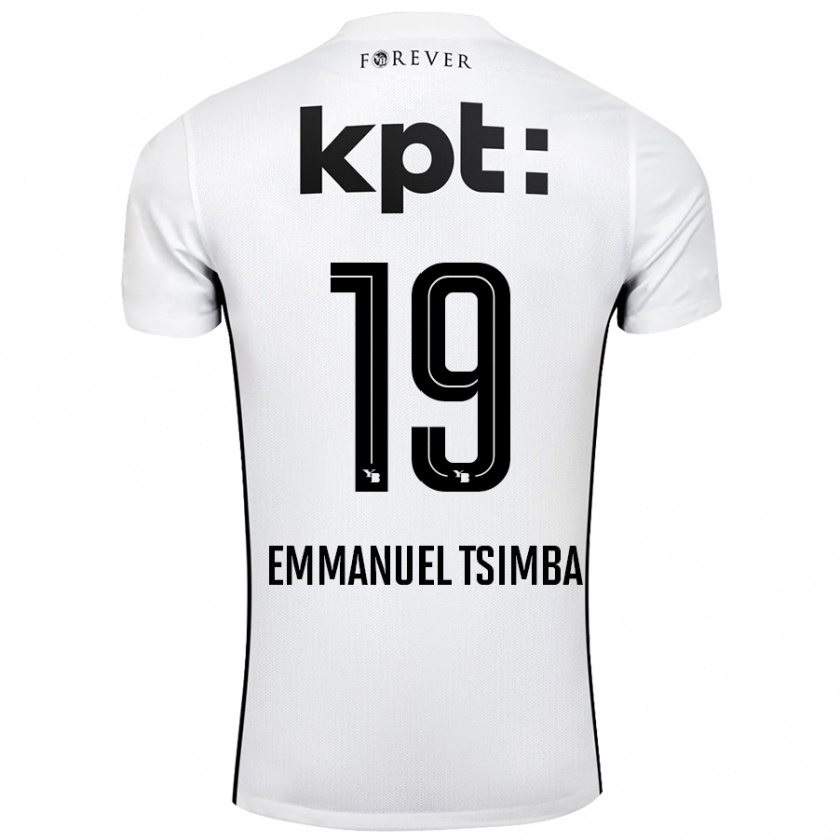 Kandiny Női Felix Emmanuel Tsimba #19 Fehér Fekete Idegenbeli Jersey 2024/25 Mez Póló Ing