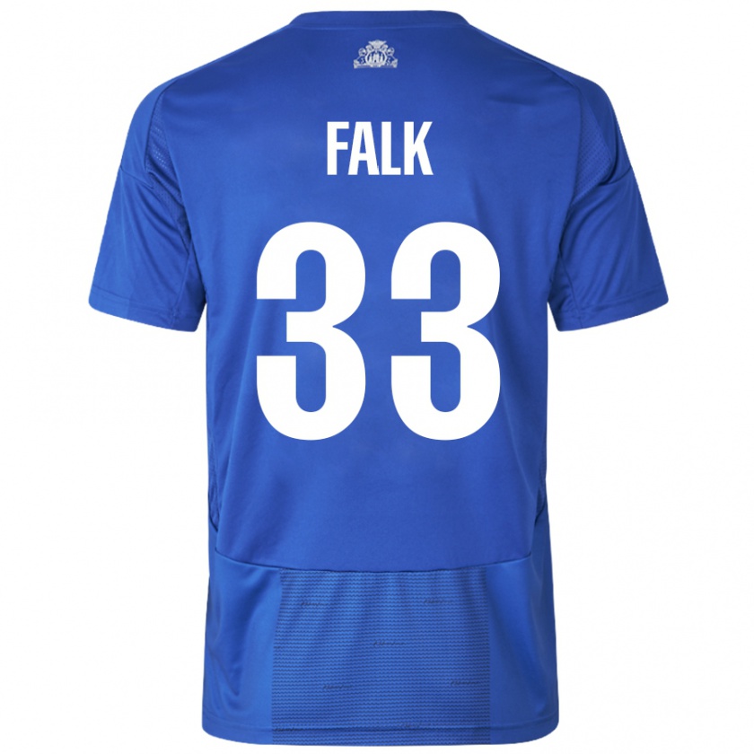 Kandiny Női Rasmus Falk #33 Fehér Kék Idegenbeli Jersey 2024/25 Mez Póló Ing