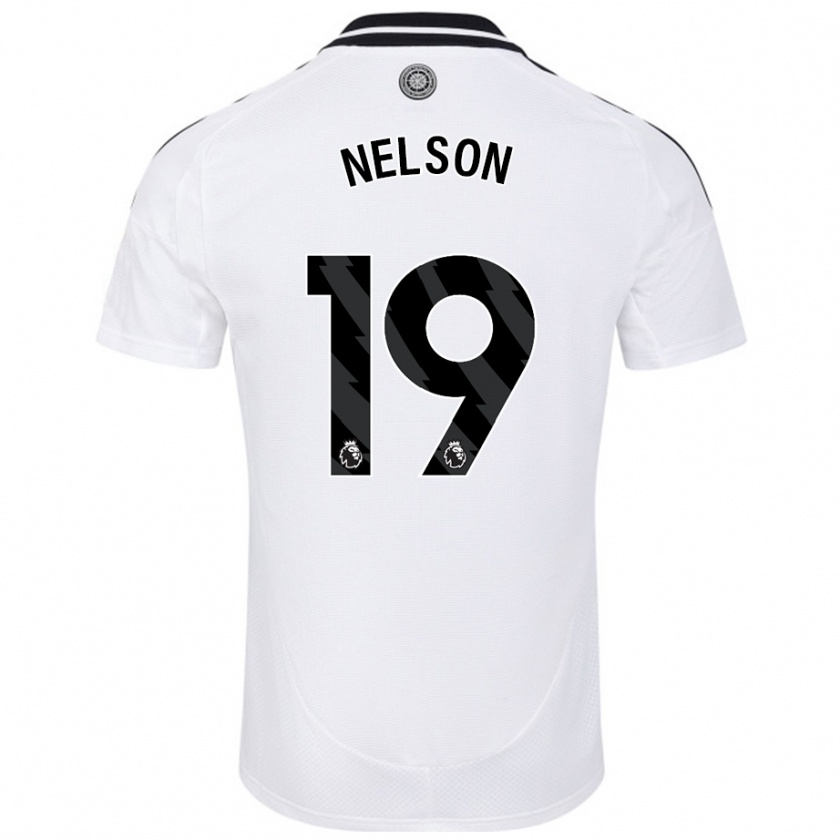 Kandiny Gyermek Reiss Nelson #19 Fehér Hazai Jersey 2024/25 Mez Póló Ing