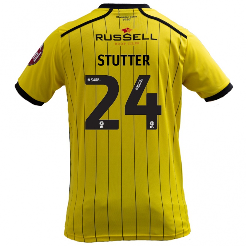 Kandiny Gyermek Ronnie Stutter #24 Sárga Hazai Jersey 2024/25 Mez Póló Ing