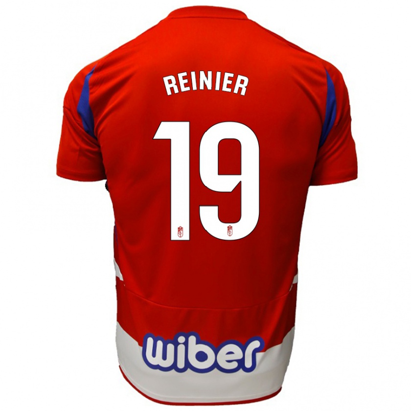 Kandiny Gyermek Reinier #19 Piros Fehér Kék Hazai Jersey 2024/25 Mez Póló Ing