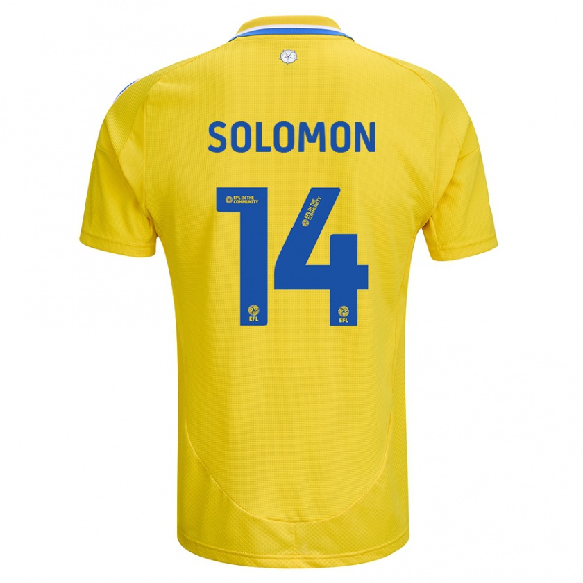 Kandiny Gyermek Manor Solomon #14 Sárga Kék Idegenbeli Jersey 2024/25 Mez Póló Ing