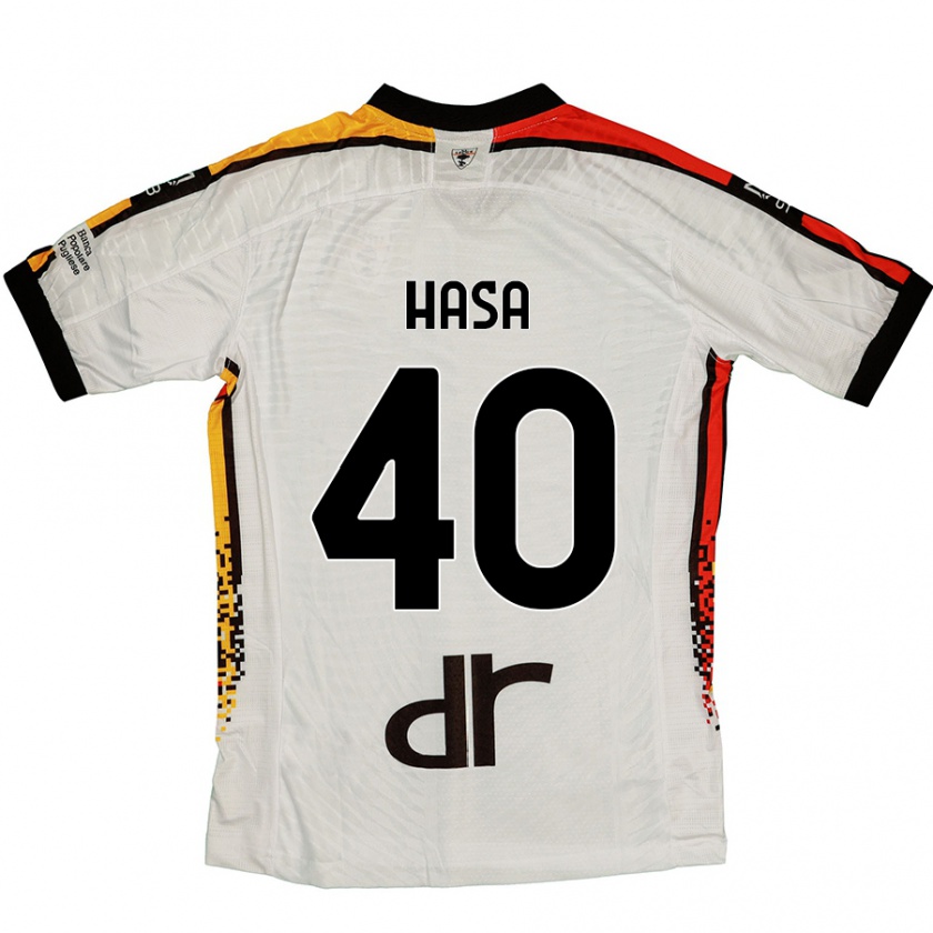 Kandiny Gyermek Luis Hasa #40 Fehér Fekete Idegenbeli Jersey 2024/25 Mez Póló Ing