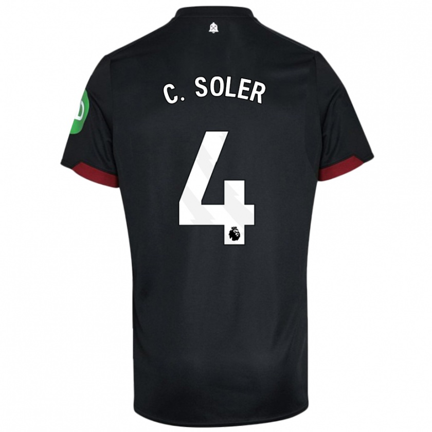 Kandiny Gyermek Carlos Soler #4 Fekete Fehér Idegenbeli Jersey 2024/25 Mez Póló Ing