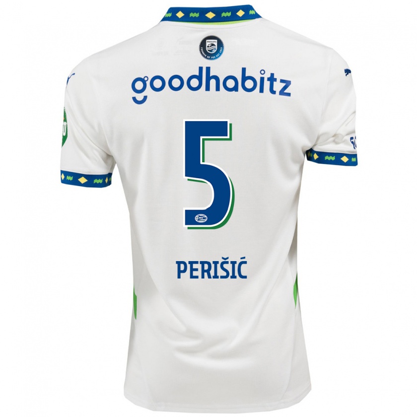 Kandiny Gyermek Ivan Perisic #5 Fehér Sötétkék Harmadik Számú Jersey 2024/25 Mez Póló Ing