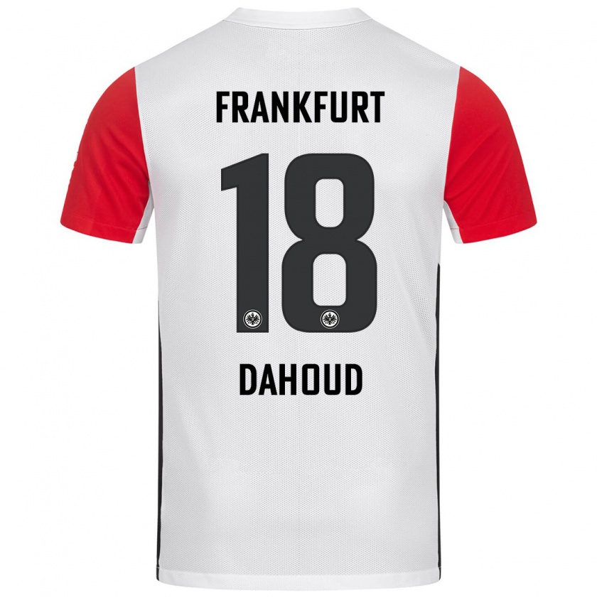 Kandiny Gyermek Mahmoud Dahoud #18 Fehér Piros Hazai Jersey 2024/25 Mez Póló Ing